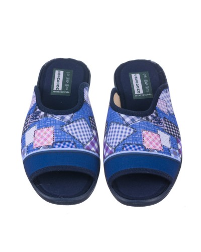 Zapatillas de estar en casa con abierta cerrada para mujer Fabricadas en materiales textiles estampados de primera calidad Pl