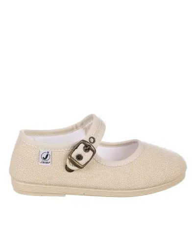 Javer 56-105 Merceditas de lino con hebilla