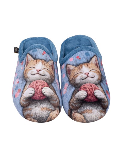 Calzamur 50316 Zapatilla de casa gatito